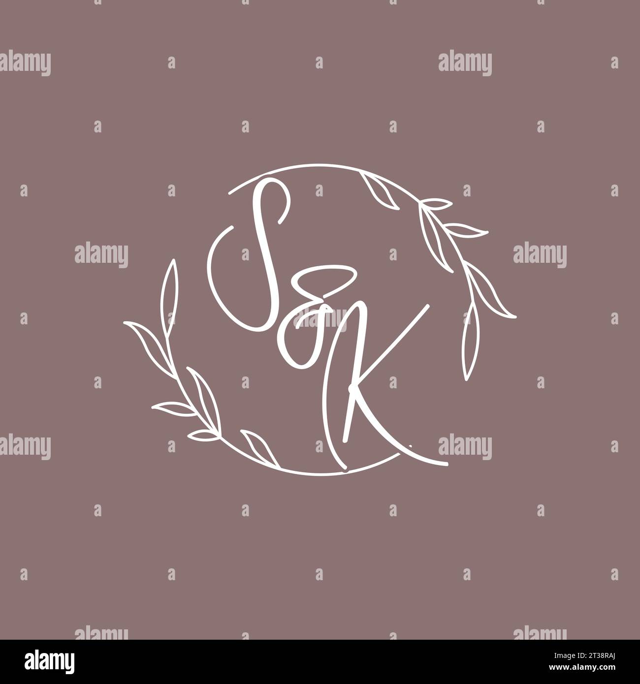 SK wedding initials monogram logo ideas vector graphic Stock Vector