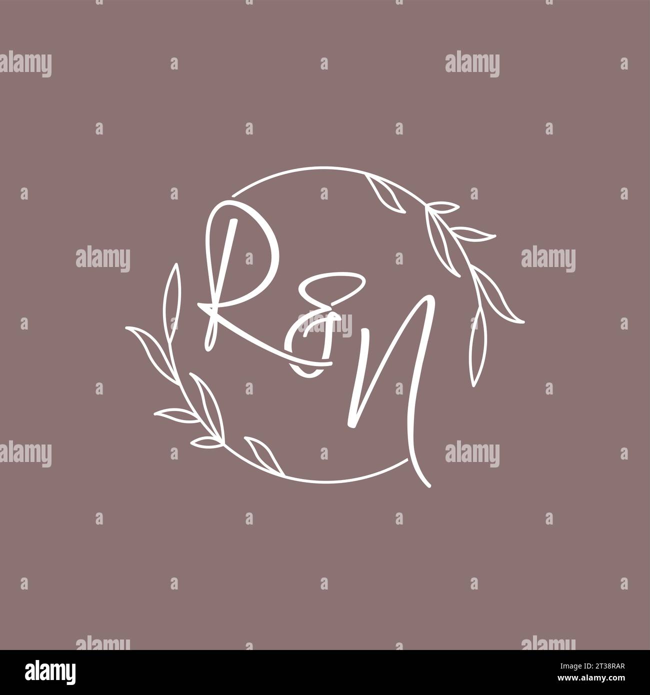 RN wedding initials monogram logo ideas vector graphic Stock Vector