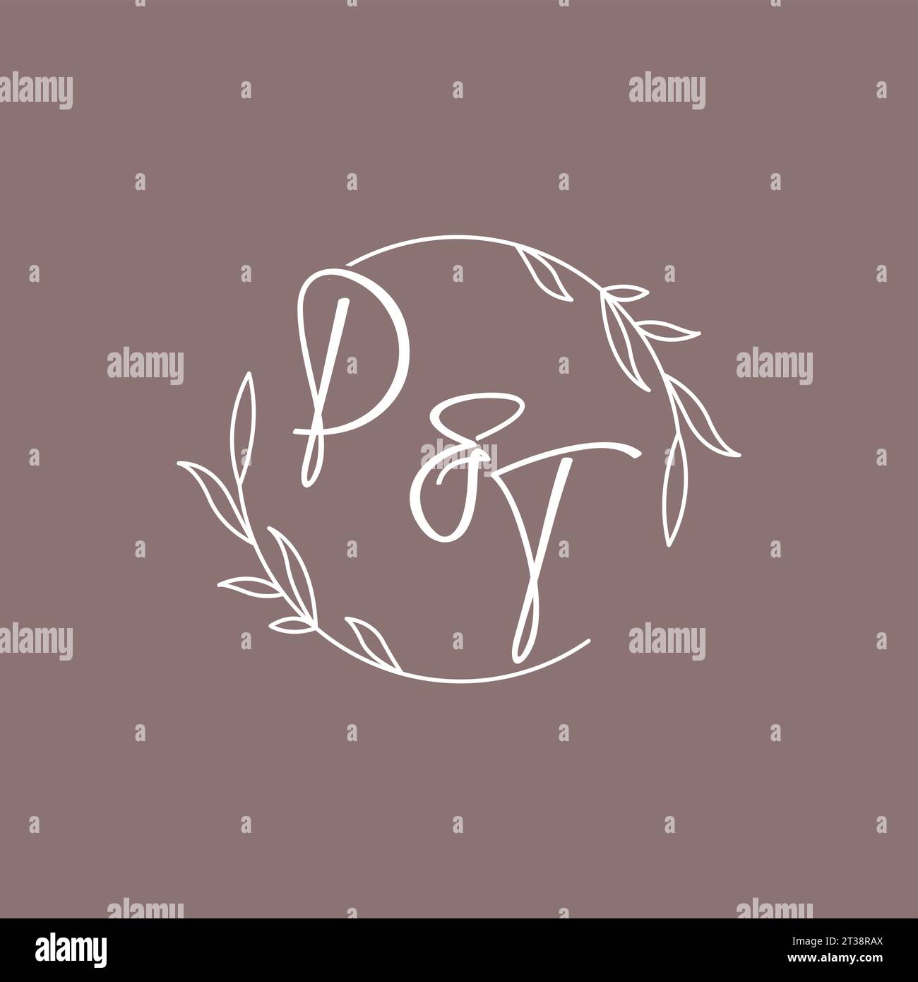 PT wedding initials monogram logo ideas vector graphic Stock Vector