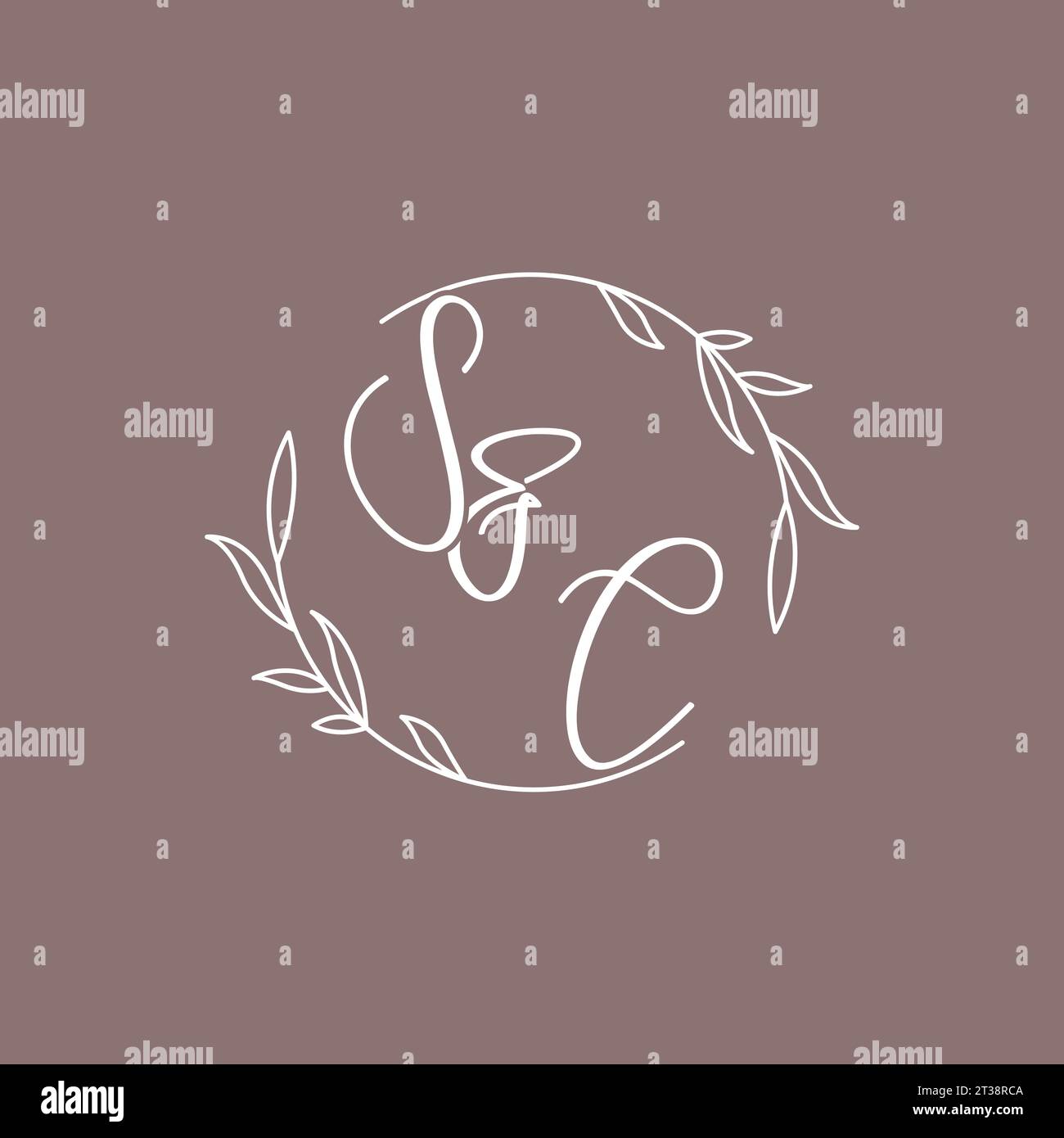 SC wedding initials monogram logo ideas vector graphic Stock Vector