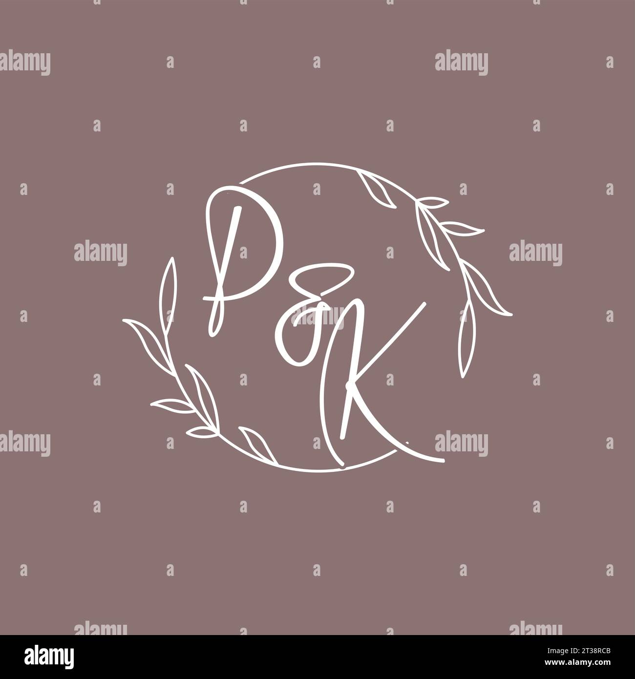 PK wedding initials monogram logo ideas vector graphic Stock Vector