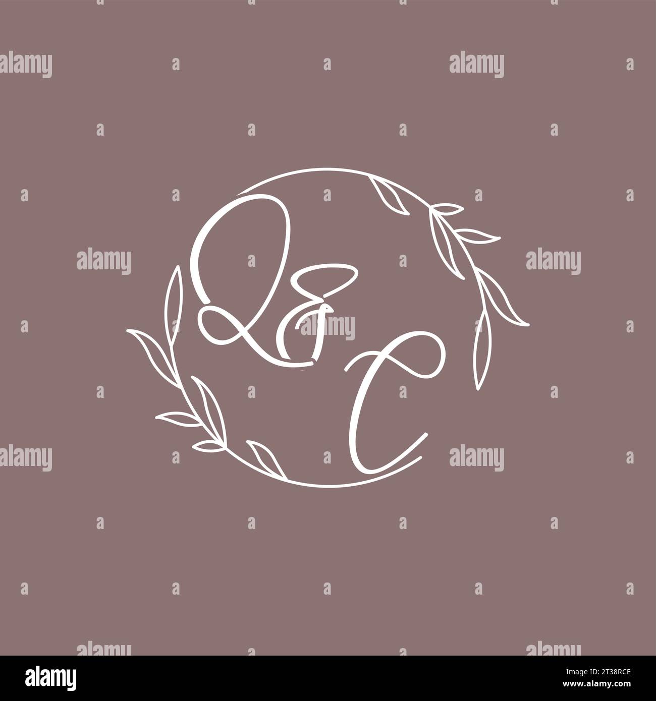 QC wedding initials monogram logo ideas vector graphic Stock Vector