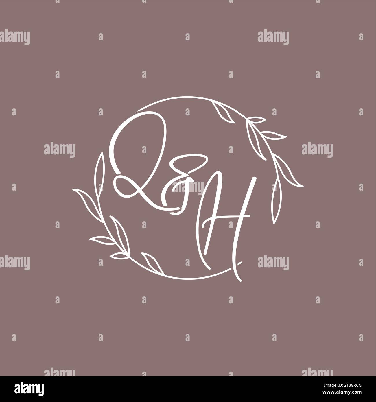 QH wedding initials monogram logo ideas vector graphic Stock Vector