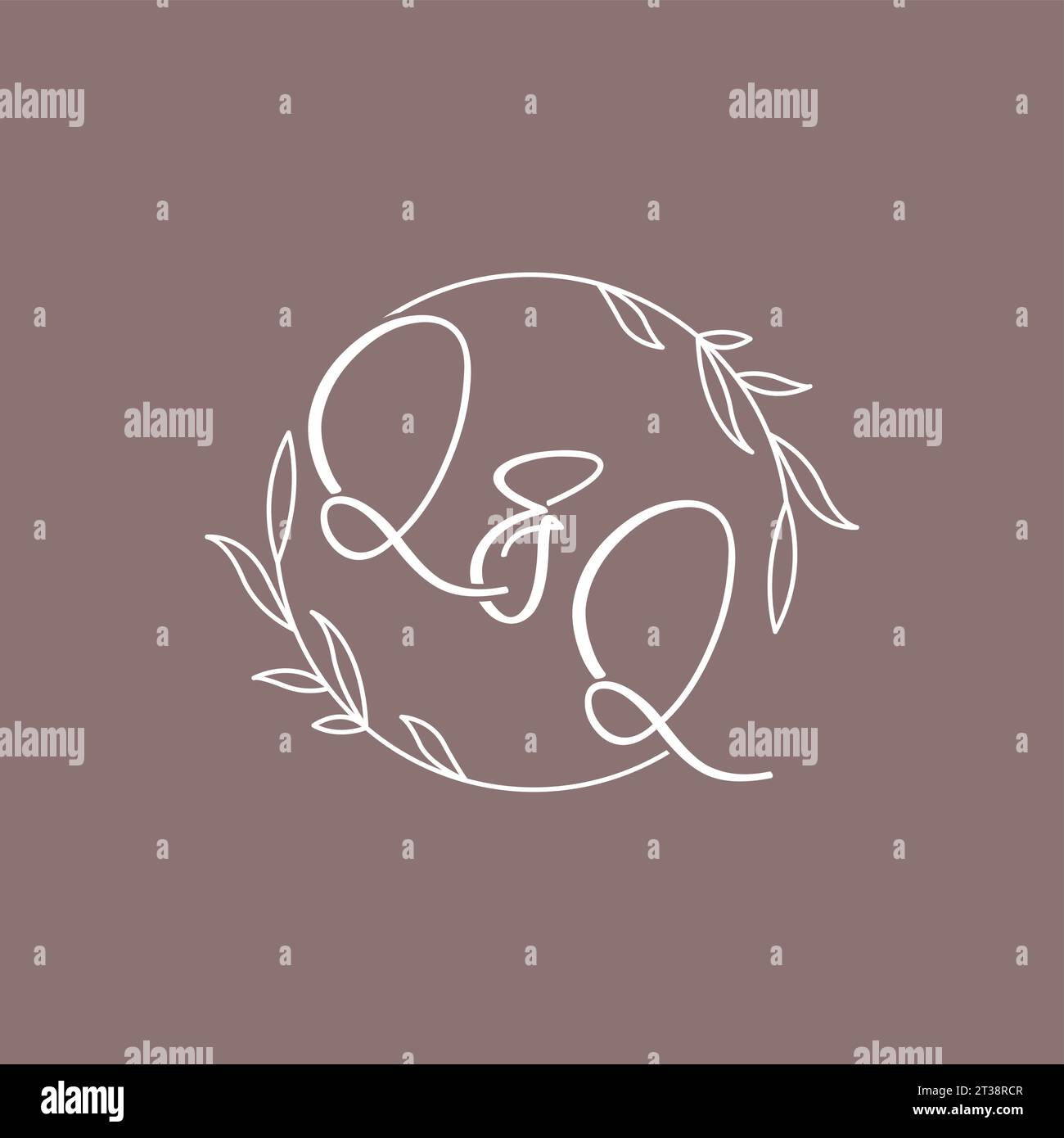 QQ wedding initials monogram logo ideas vector graphic Stock Vector