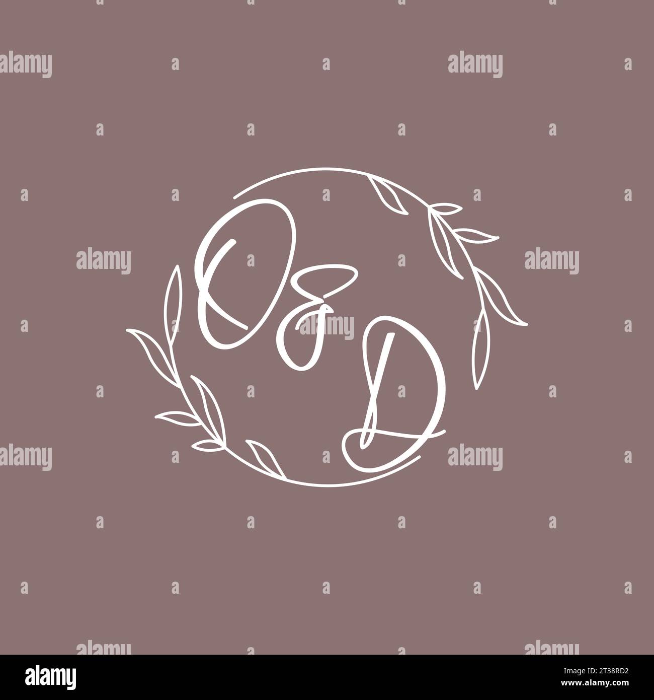 OD wedding initials monogram logo ideas vector graphic Stock Vector
