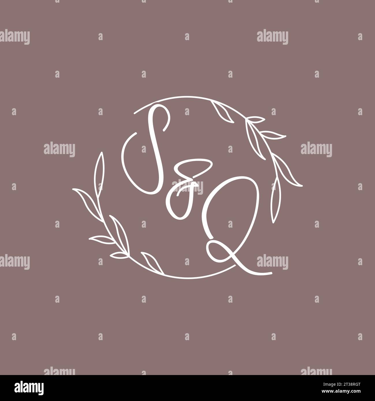 SQ wedding initials monogram logo ideas vector graphic Stock Vector