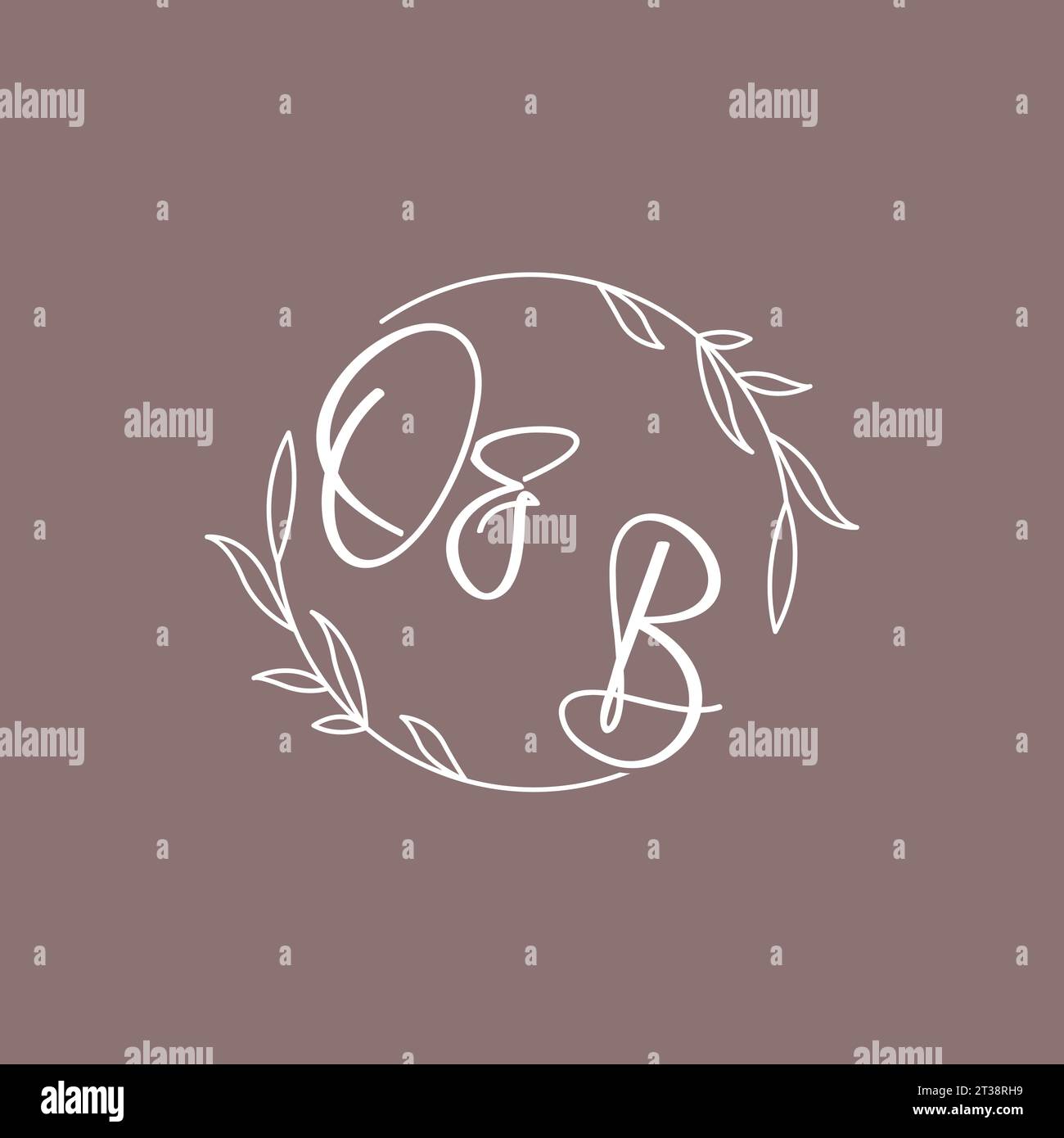 OB wedding initials monogram logo ideas vector graphic Stock Vector