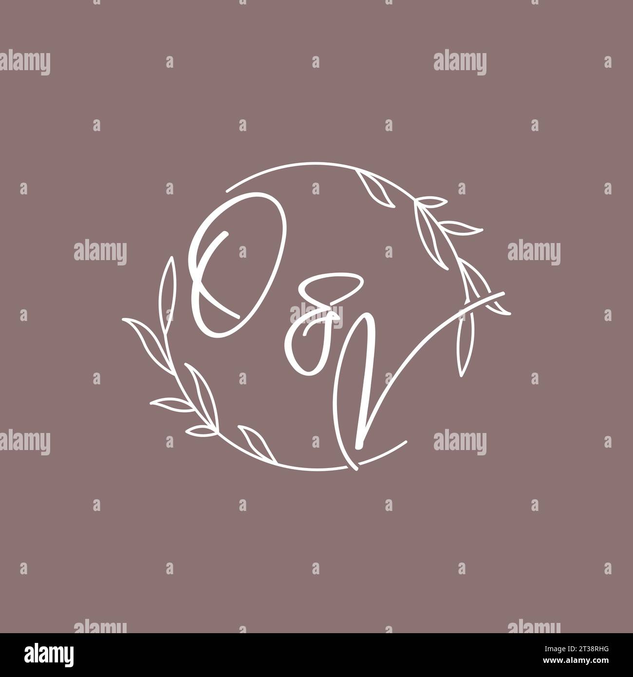 OV wedding initials monogram logo ideas vector graphic Stock Vector