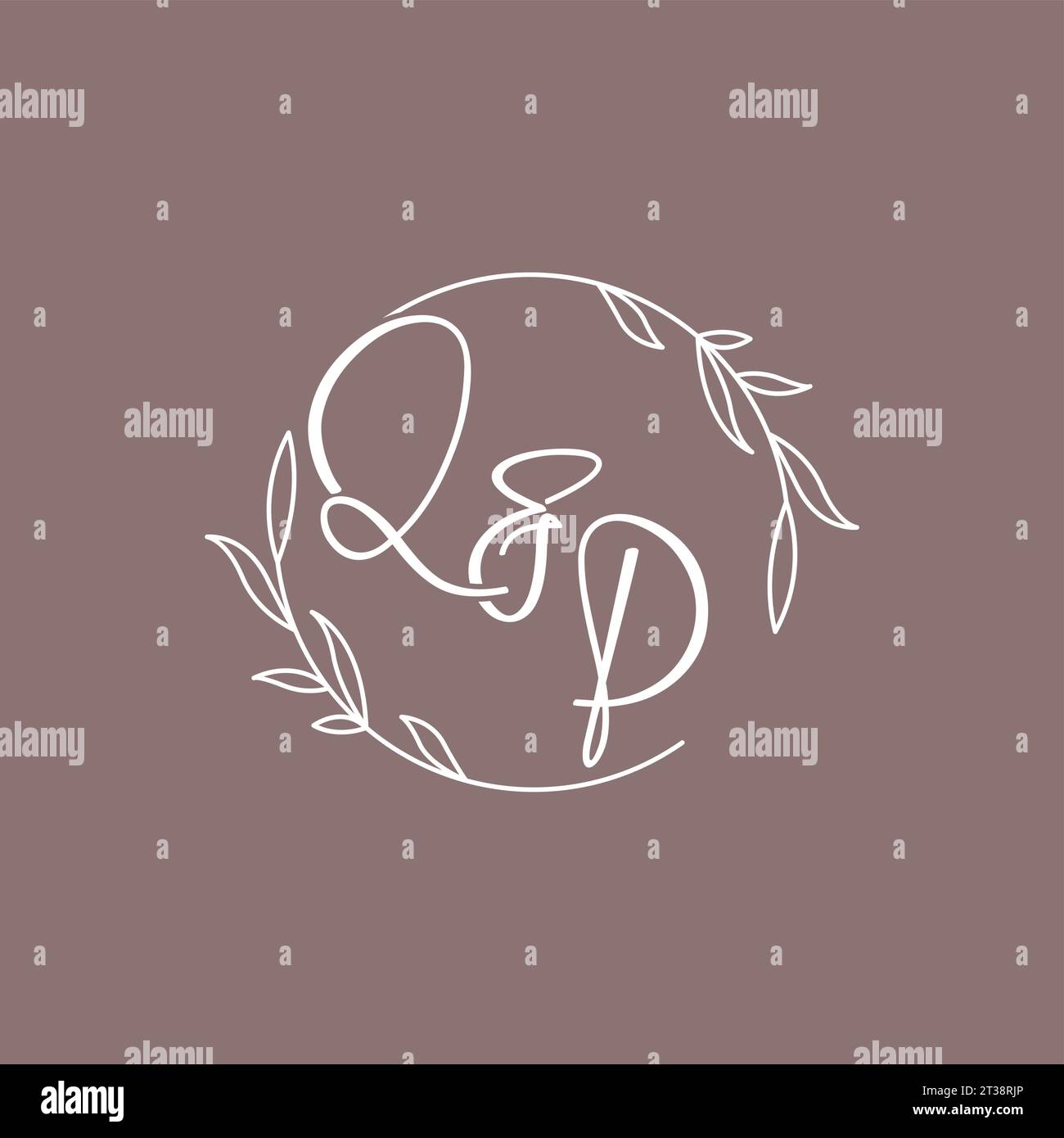 QP wedding initials monogram logo ideas vector graphic Stock Vector