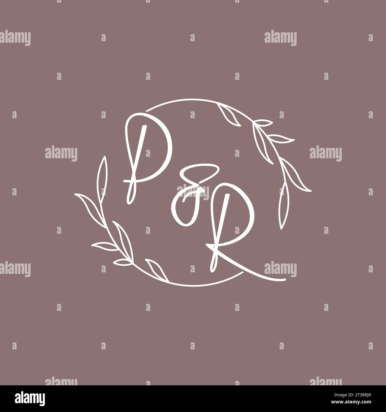 PR wedding initials monogram logo ideas vector graphic Stock Vector