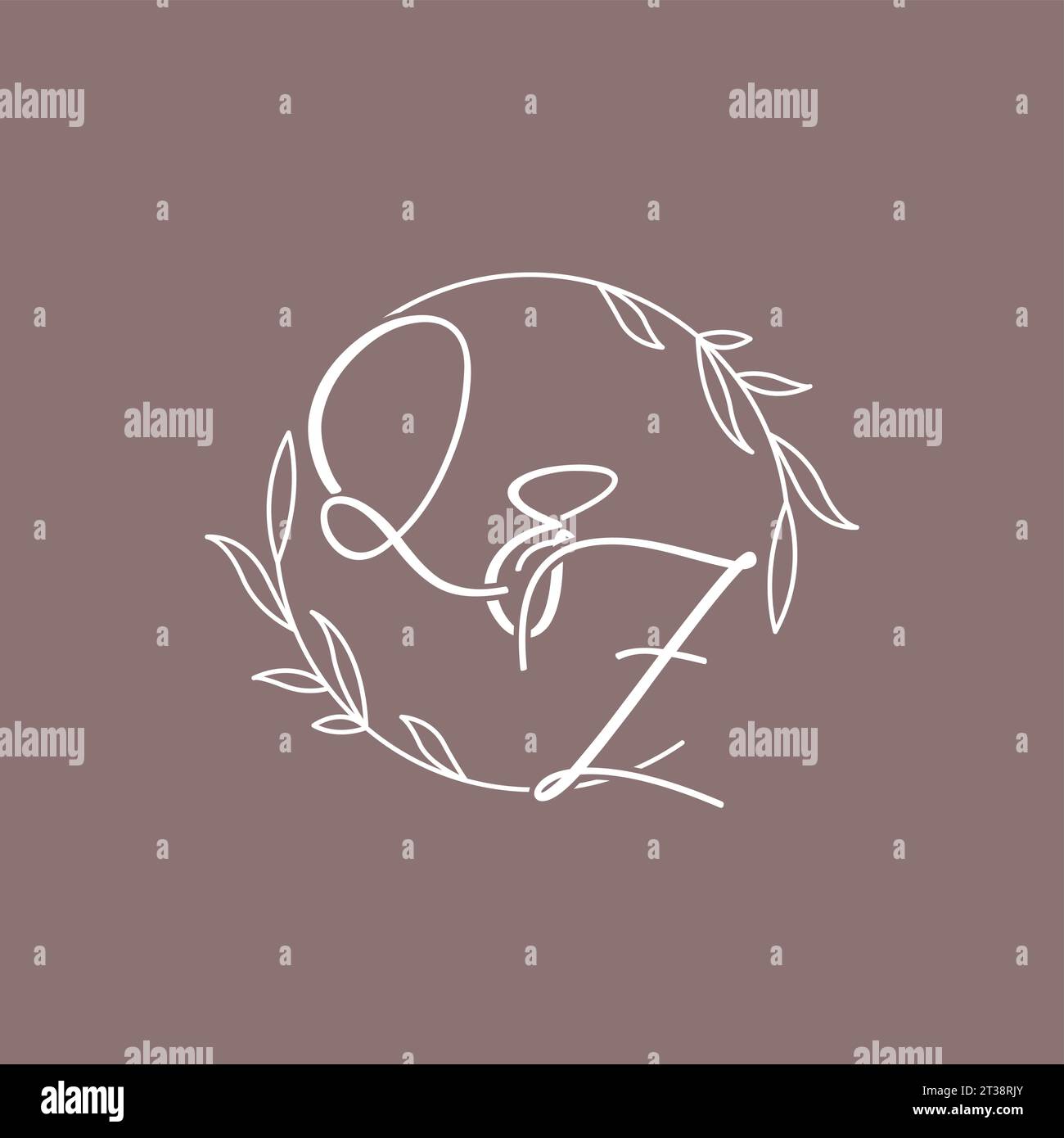 QZ wedding initials monogram logo ideas vector graphic Stock Vector