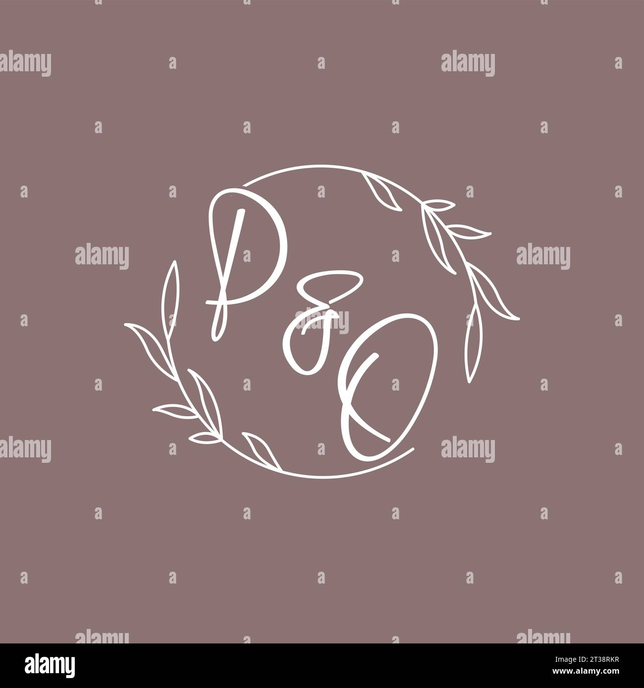 PO wedding initials monogram logo ideas vector graphic Stock Vector