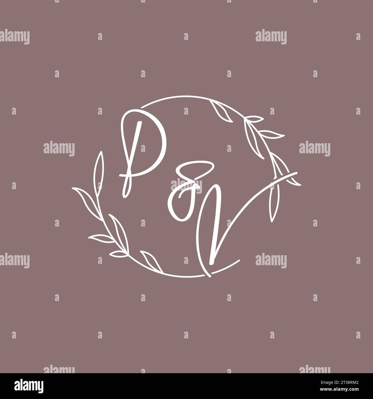 PV wedding initials monogram logo ideas vector graphic Stock Vector