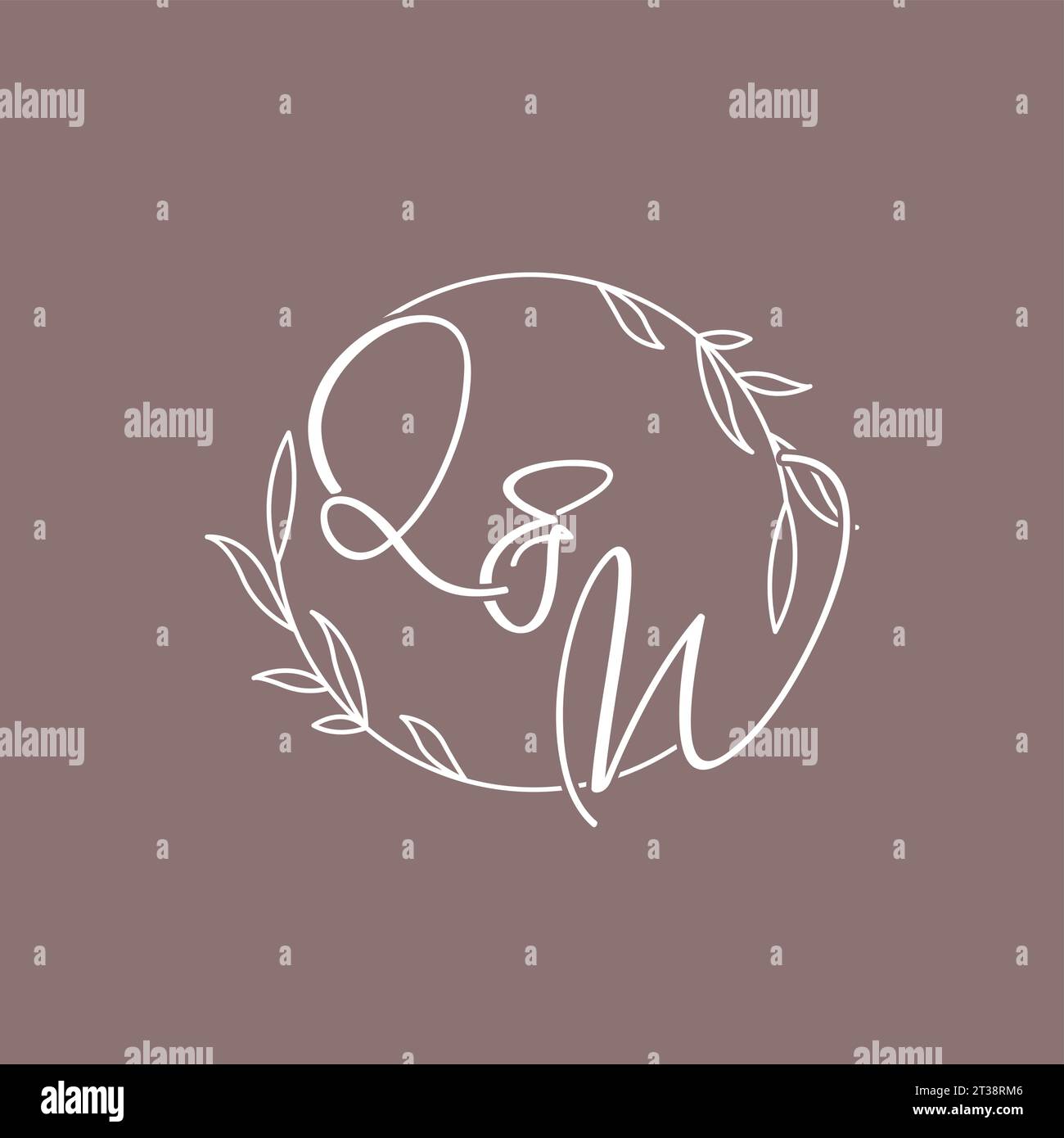 QW wedding initials monogram logo ideas vector graphic Stock Vector