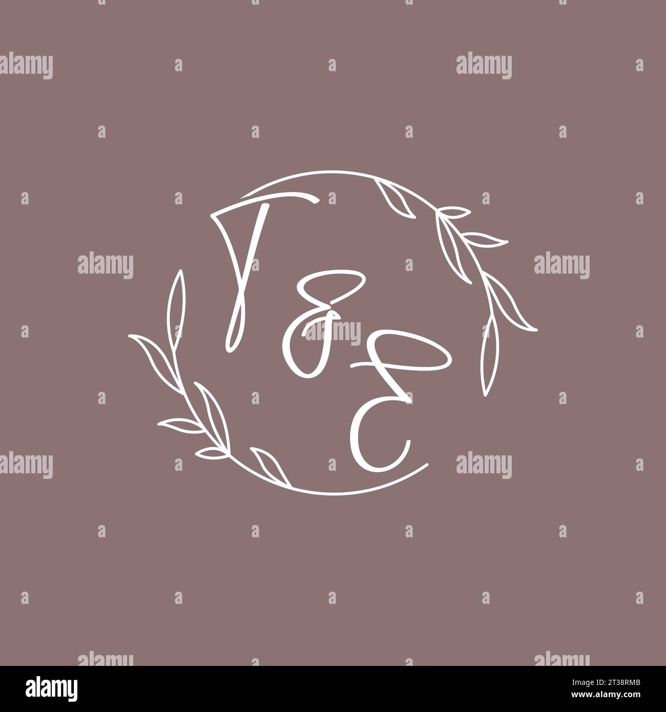 TE wedding initials monogram logo ideas vector graphic Stock Vector