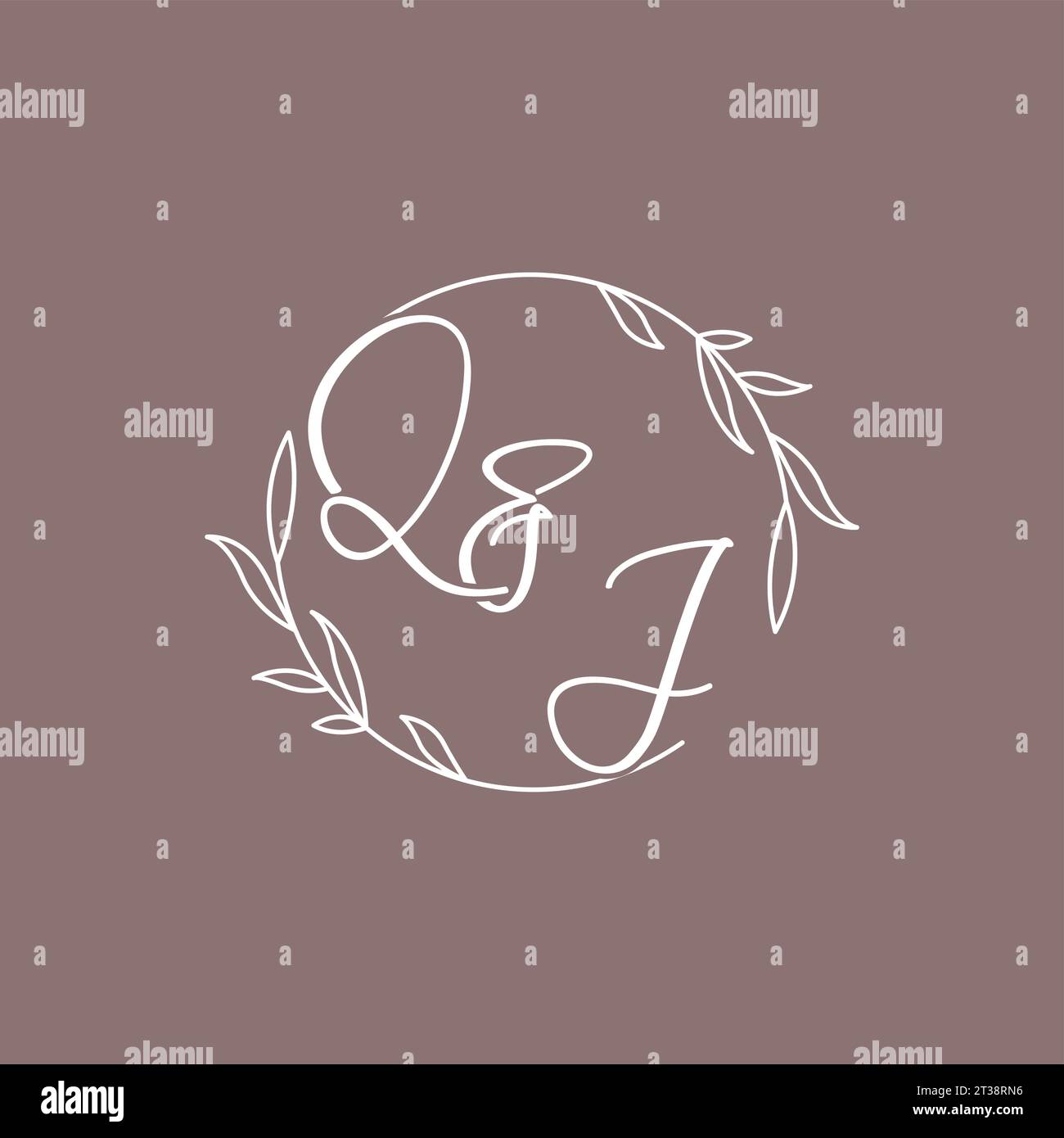 QJ wedding initials monogram logo ideas vector graphic Stock Vector
