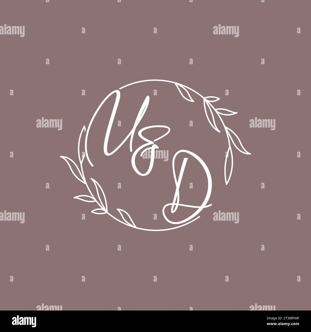 UD wedding initials monogram logo ideas vector graphic Stock Vector