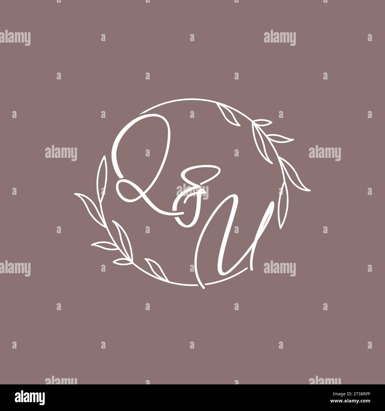 QU wedding initials monogram logo ideas vector graphic Stock Vector