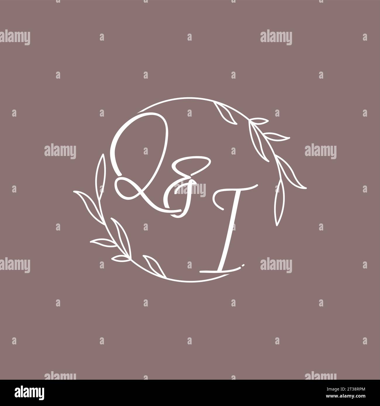 QI wedding initials monogram logo ideas vector graphic Stock Vector
