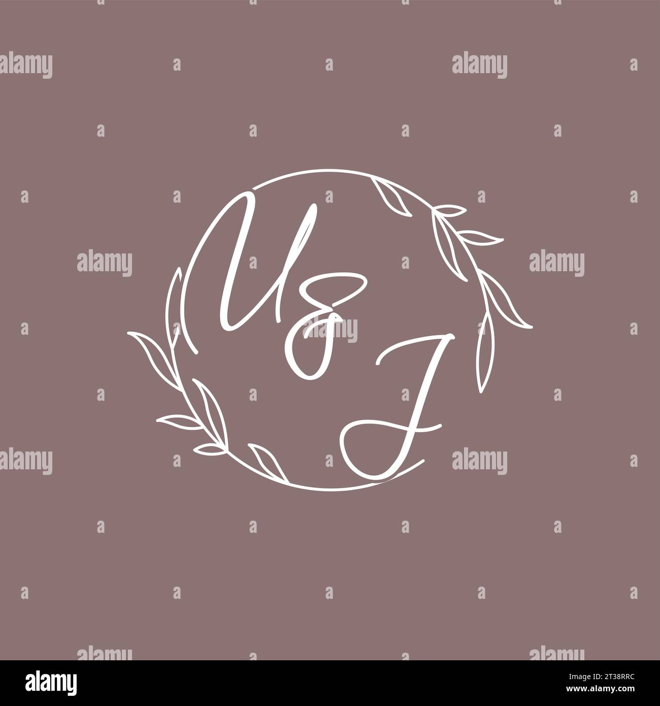 UJ wedding initials monogram logo ideas vector graphic Stock Vector