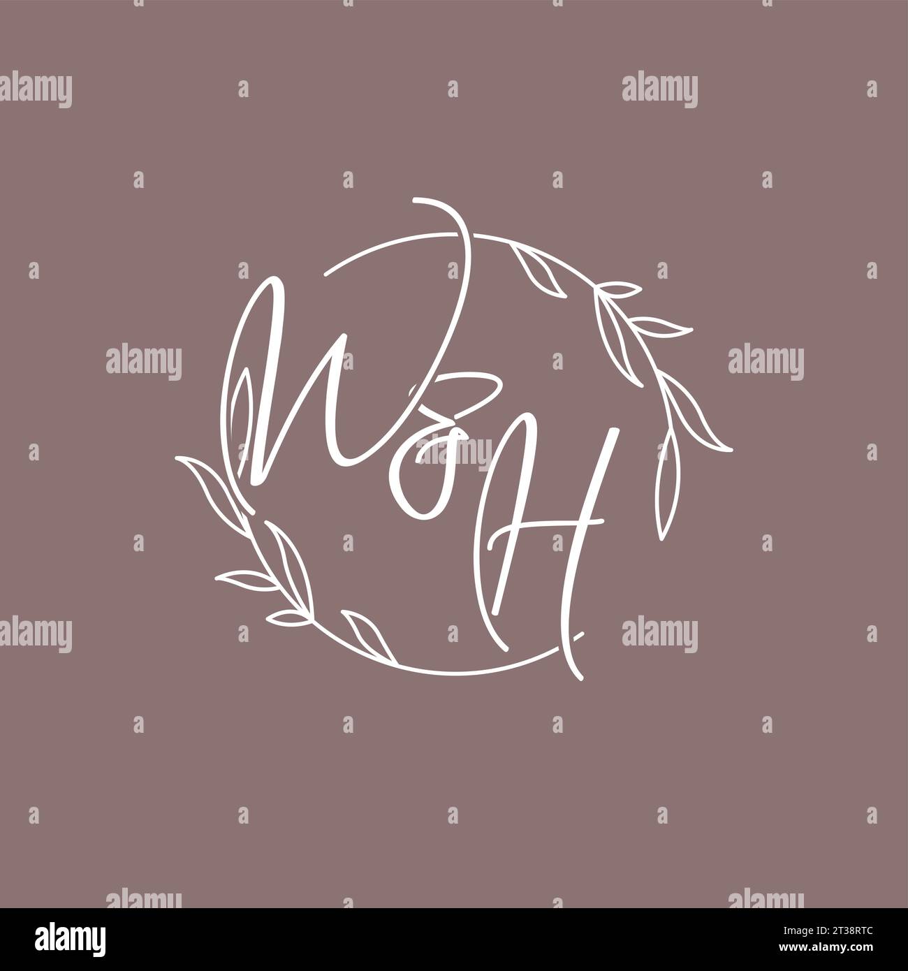 WH wedding initials monogram logo ideas vector graphic Stock Vector