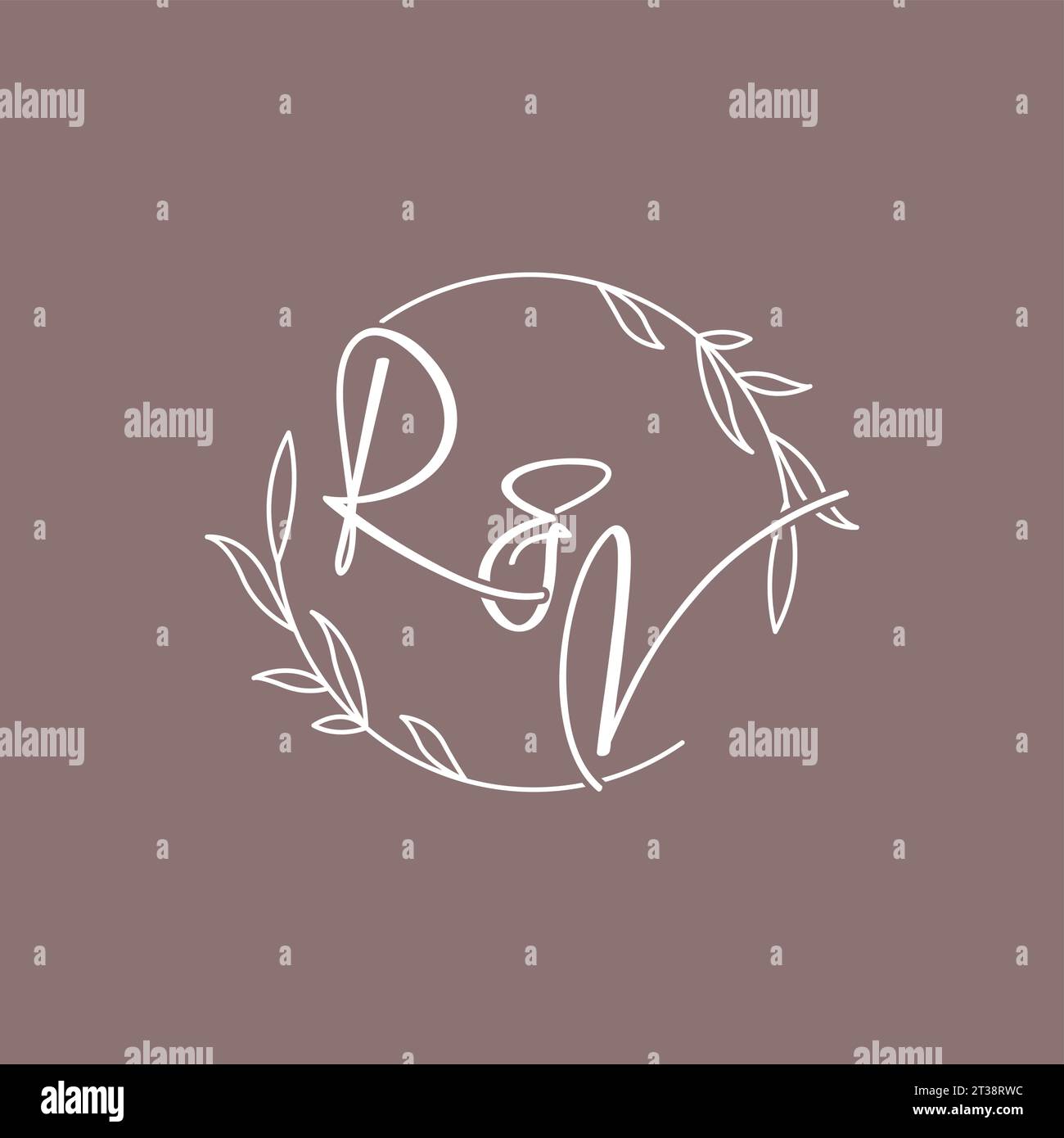 RV wedding initials monogram logo ideas vector graphic Stock Vector