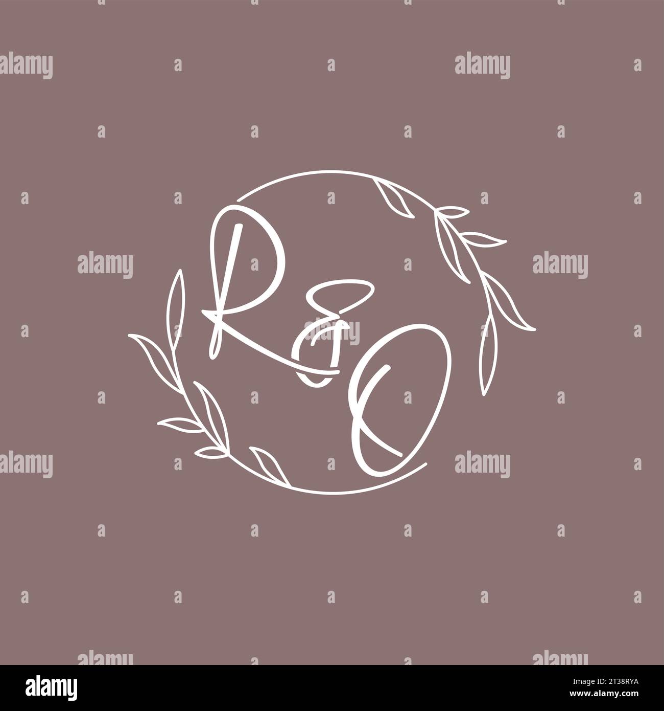 RO wedding initials monogram logo ideas vector graphic Stock Vector