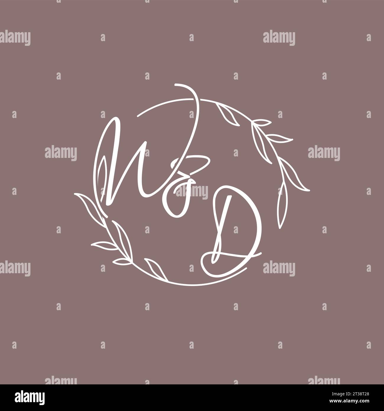 WD wedding initials monogram logo ideas vector graphic Stock Vector