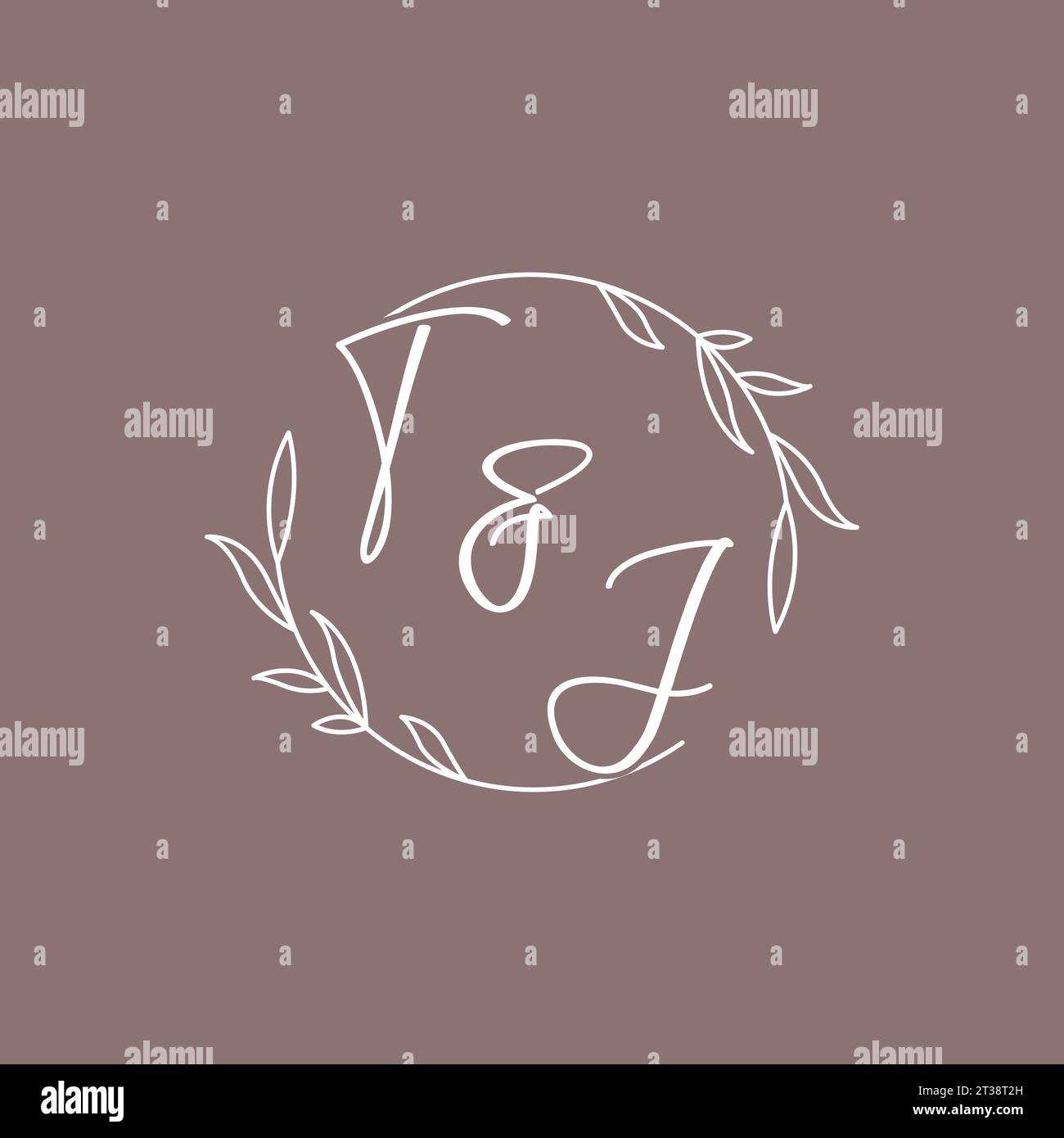 TJ wedding initials monogram logo ideas vector graphic Stock Vector