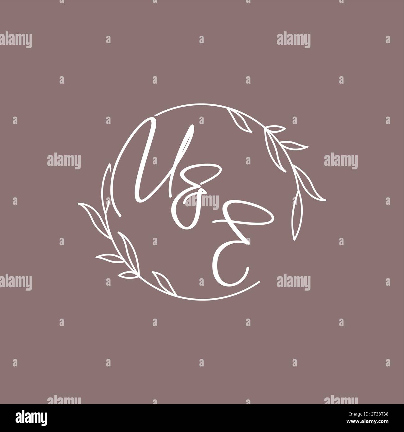 UE wedding initials monogram logo ideas vector graphic Stock Vector