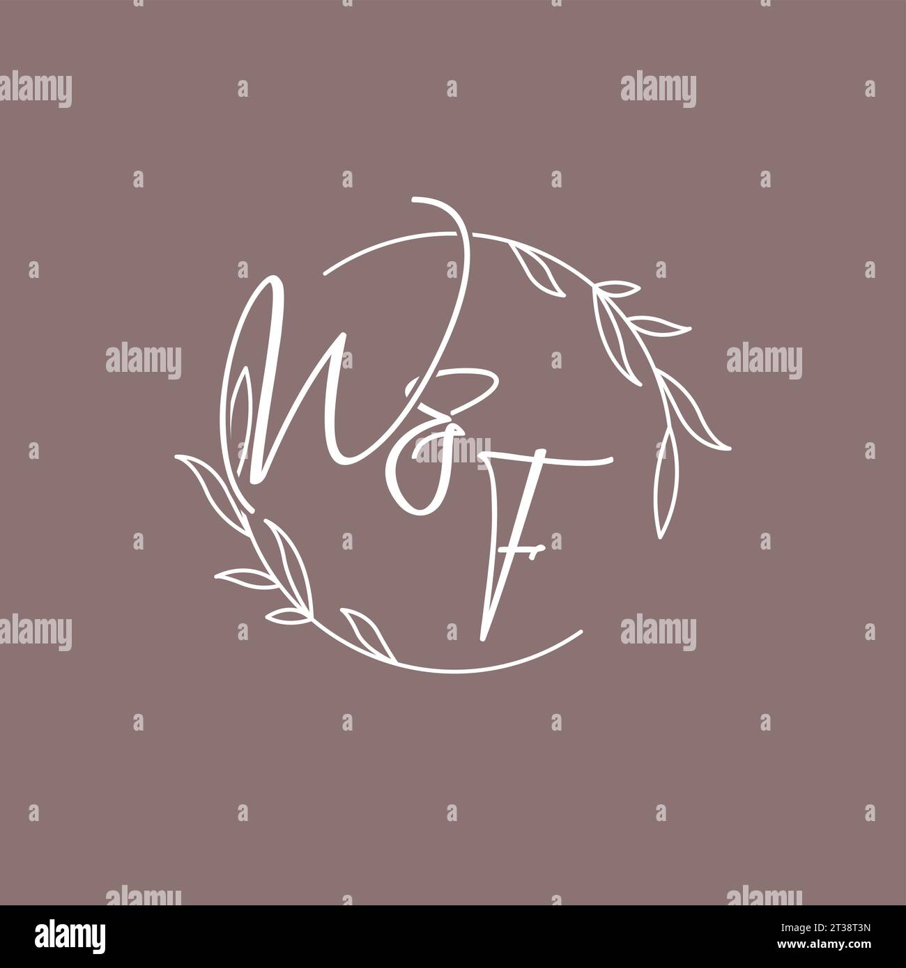 WF wedding initials monogram logo ideas vector graphic Stock Vector