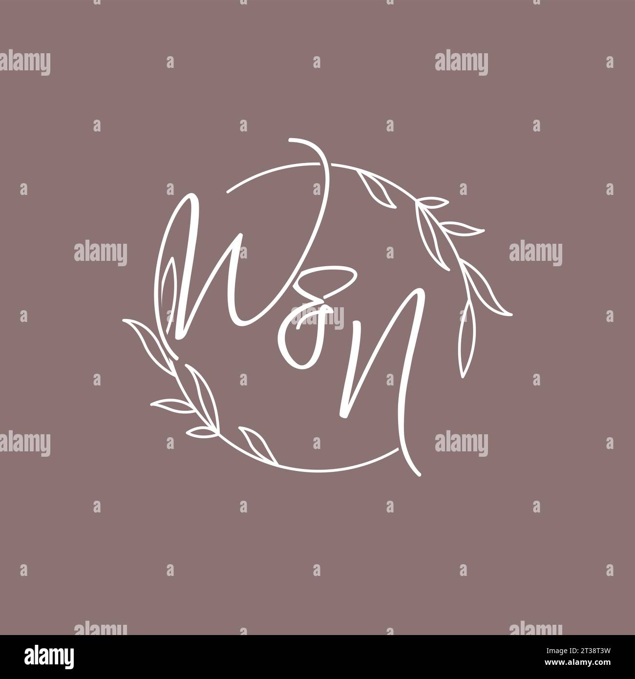 WN wedding initials monogram logo ideas vector graphic Stock Vector