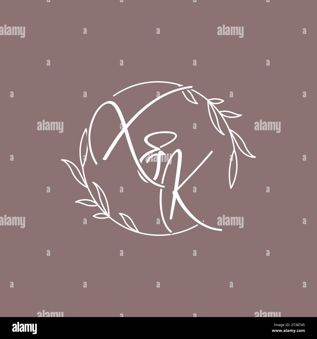 XK wedding initials monogram logo ideas vector graphic Stock Vector
