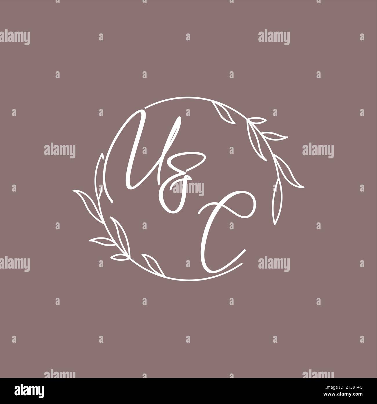 UC wedding initials monogram logo ideas vector graphic Stock Vector