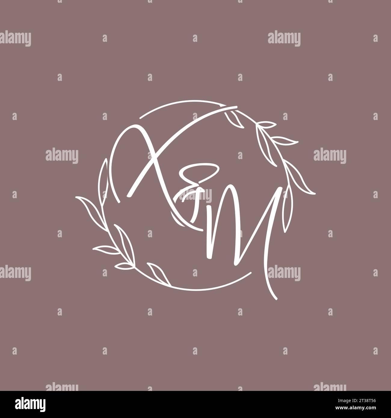 XM wedding initials monogram logo ideas vector graphic Stock Vector