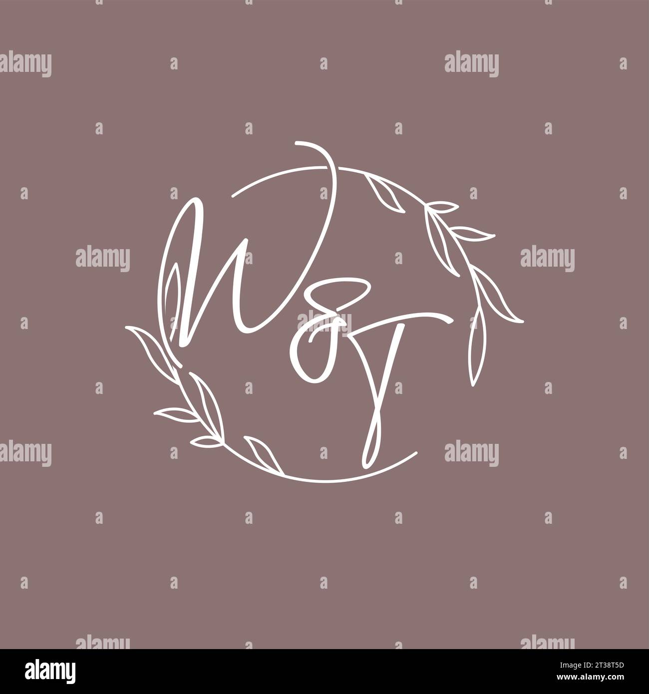WT wedding initials monogram logo ideas vector graphic Stock Vector