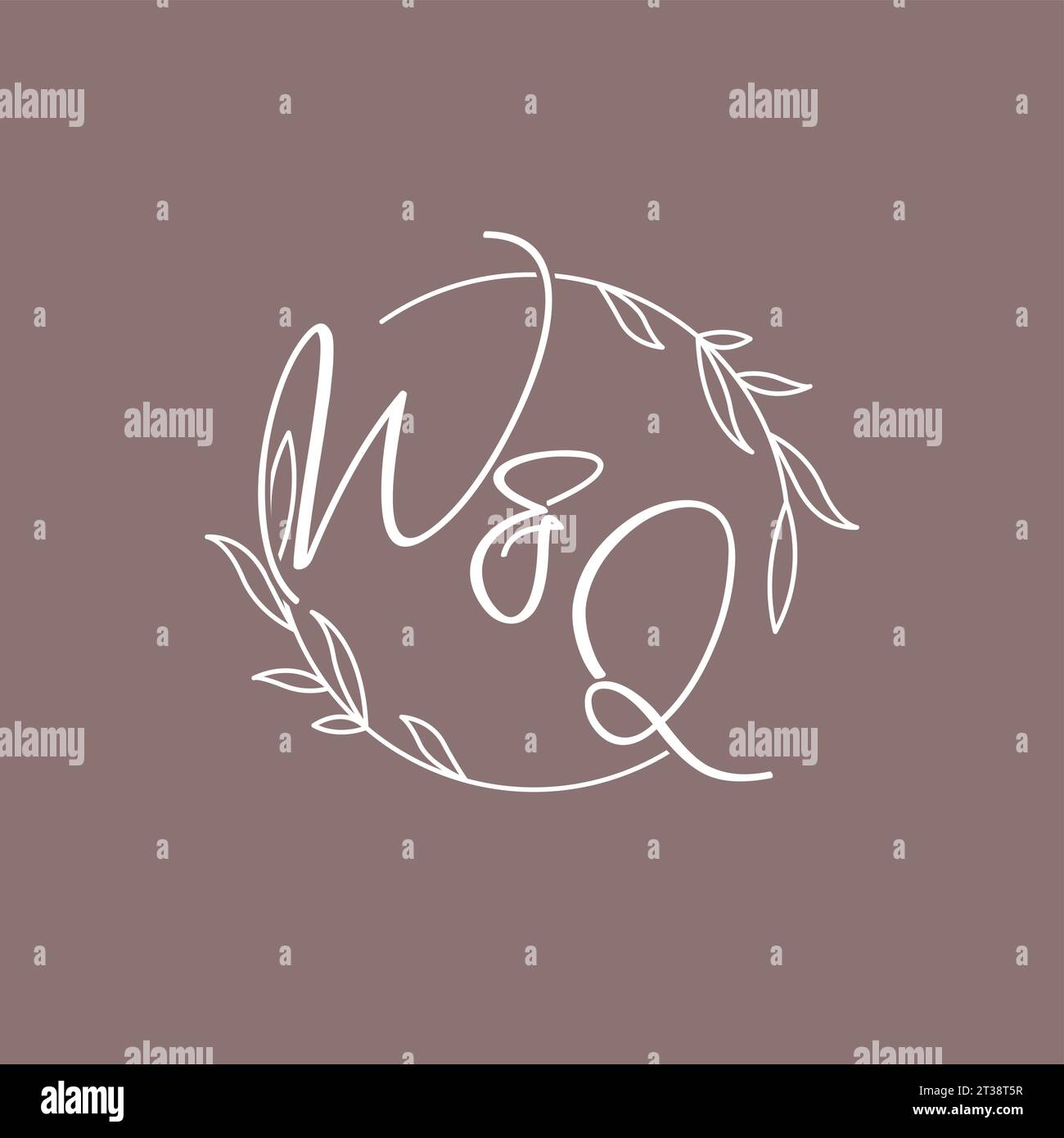 WQ wedding initials monogram logo ideas vector graphic Stock Vector
