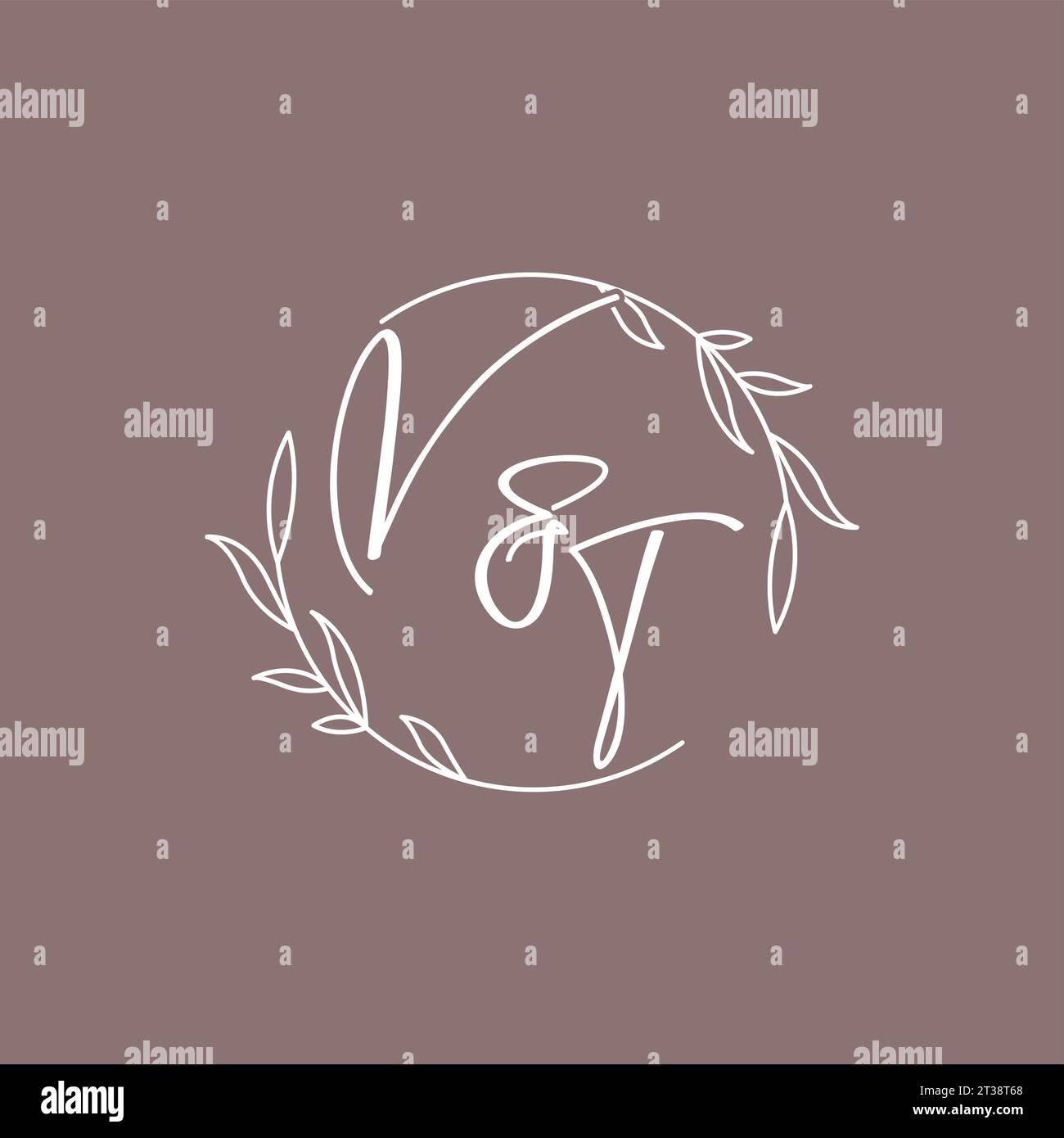 VT wedding initials monogram logo ideas vector graphic Stock Vector