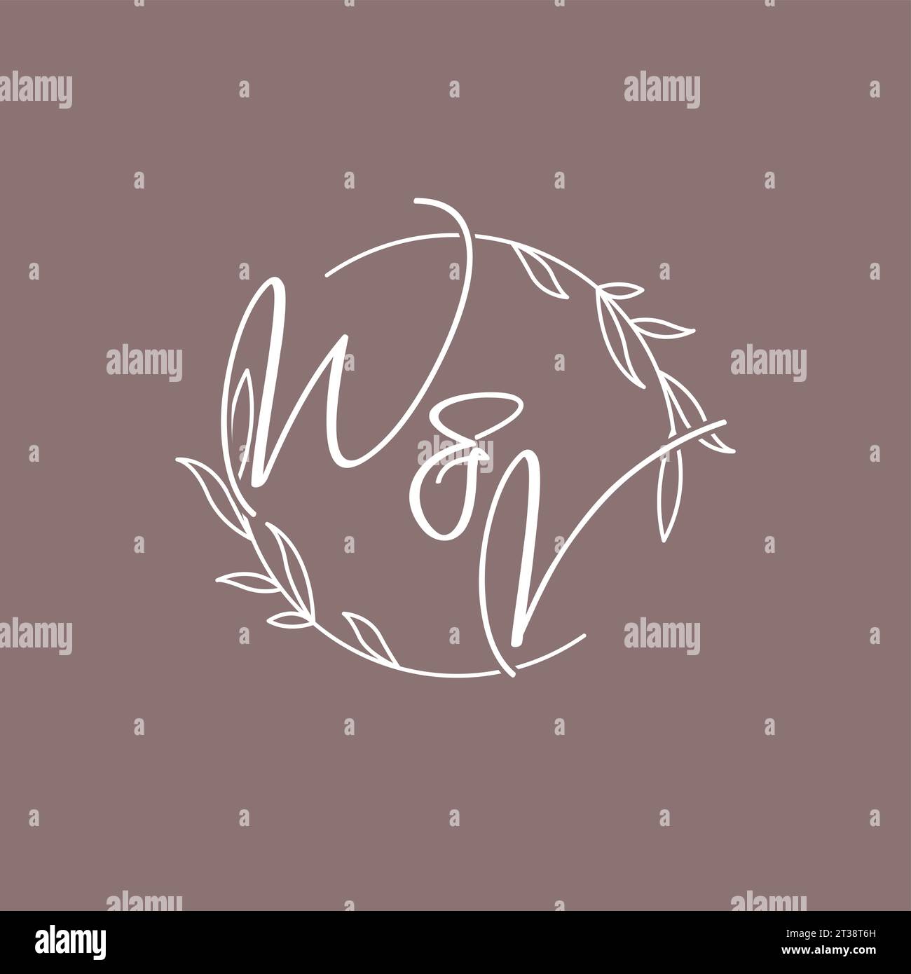 WV wedding initials monogram logo ideas vector graphic Stock Vector