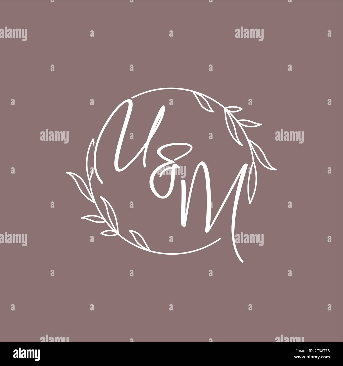 UM wedding initials monogram logo ideas vector graphic Stock Vector