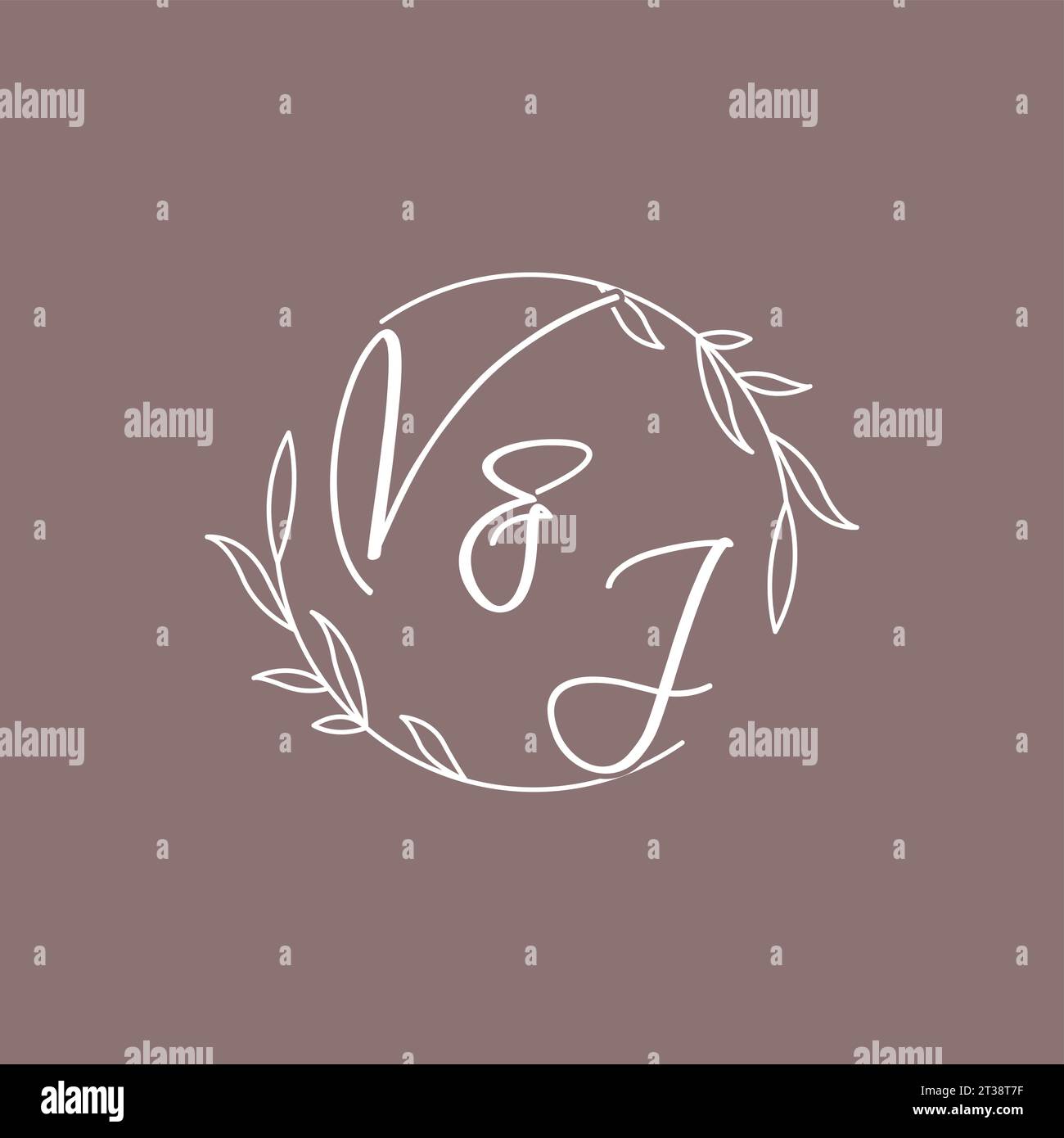 VJ wedding initials monogram logo ideas vector graphic Stock Vector