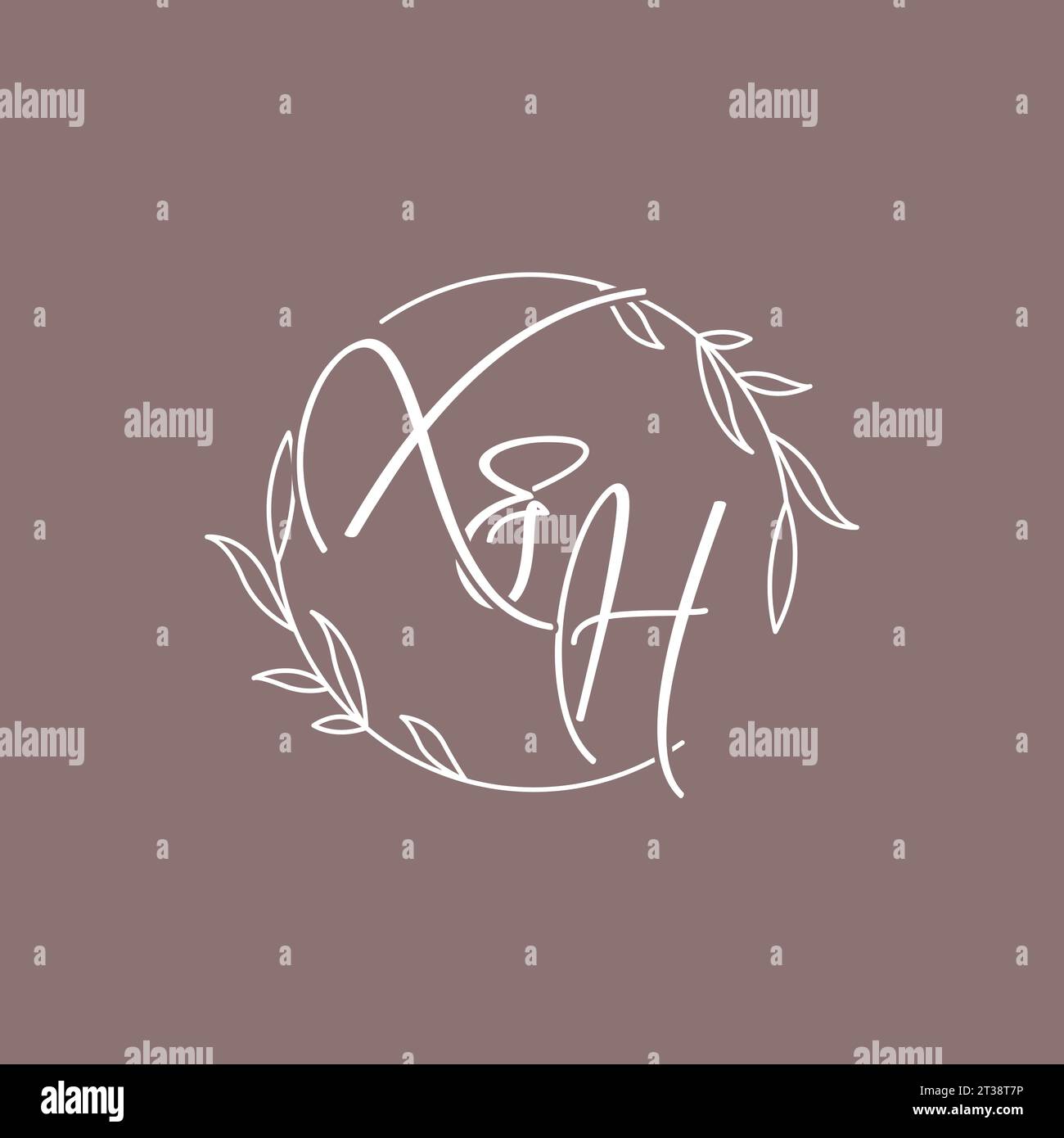 XH wedding initials monogram logo ideas vector graphic Stock Vector