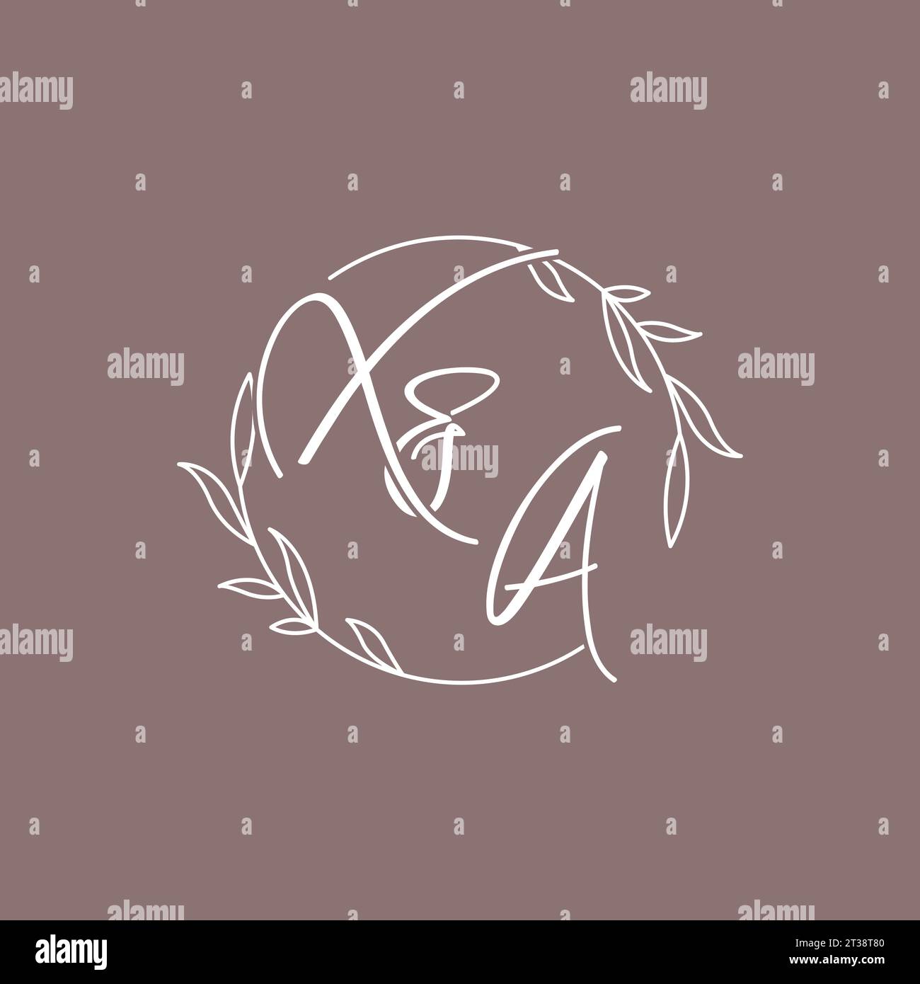 XA wedding initials monogram logo ideas vector graphic Stock Vector