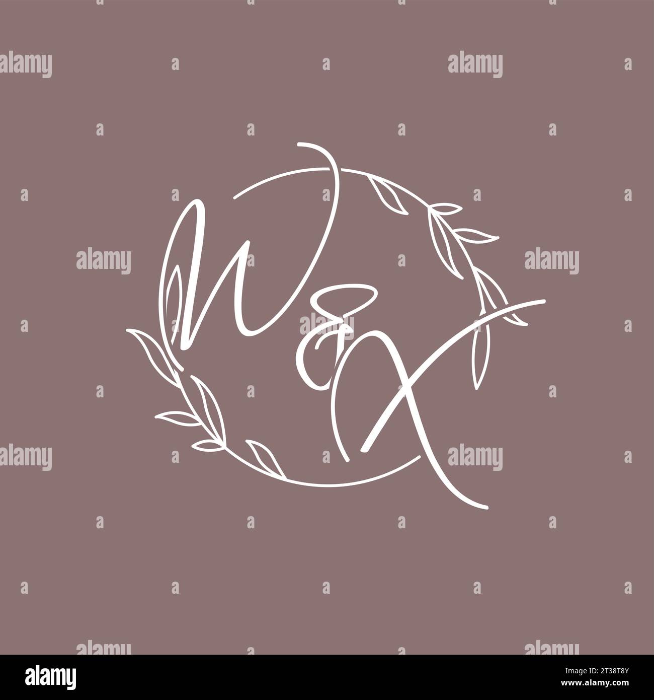 WX wedding initials monogram logo ideas vector graphic Stock Vector