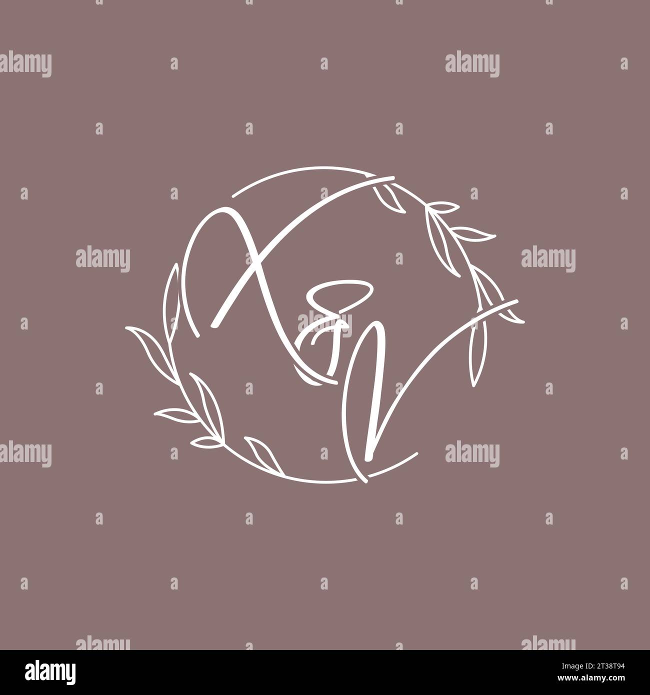 XV wedding initials monogram logo ideas vector graphic Stock Vector