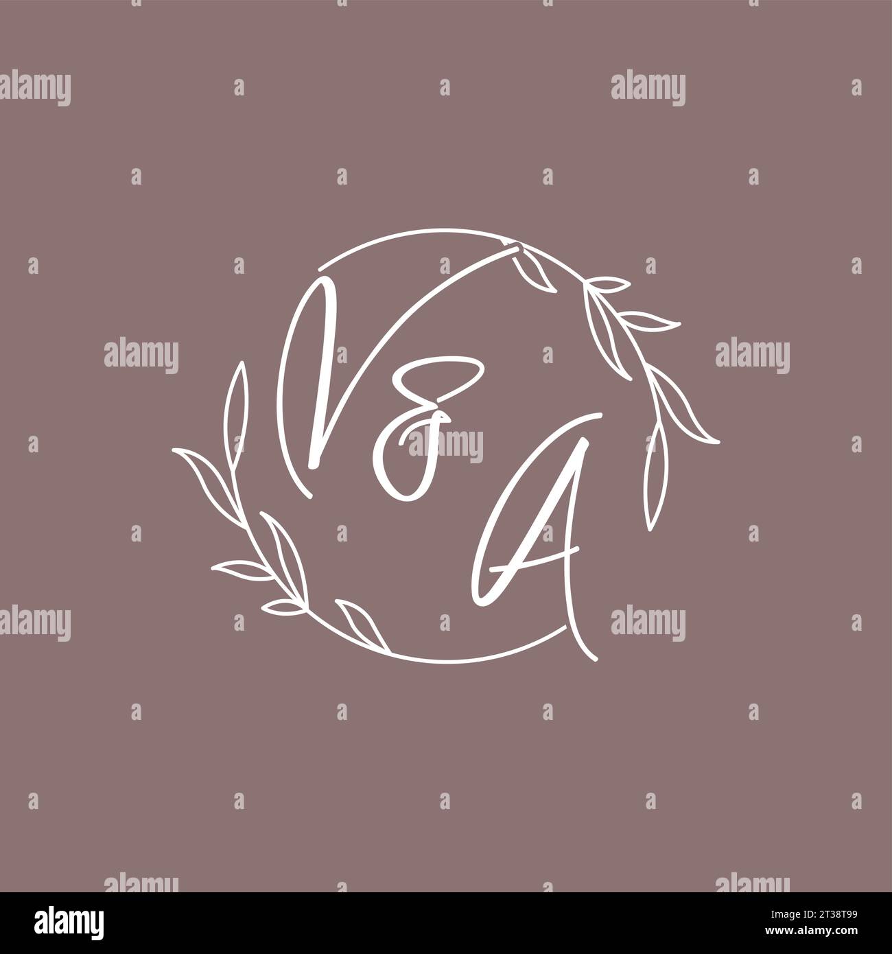 VA wedding initials monogram logo ideas vector graphic Stock Vector
