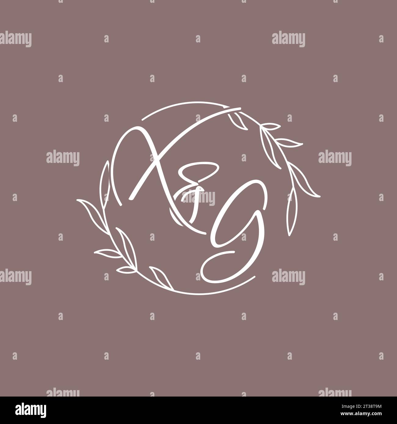 XG wedding initials monogram logo ideas vector graphic Stock Vector