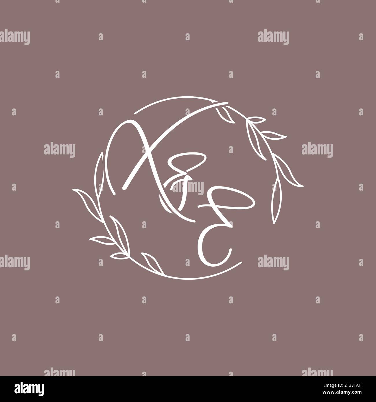 XE wedding initials monogram logo ideas vector graphic Stock Vector
