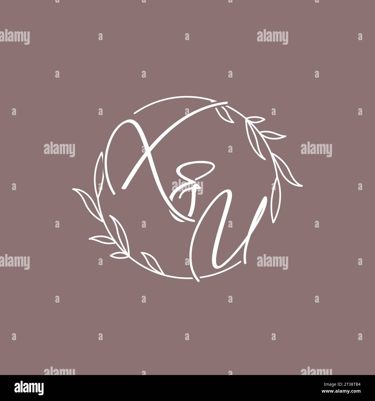XU wedding initials monogram logo ideas vector graphic Stock Vector