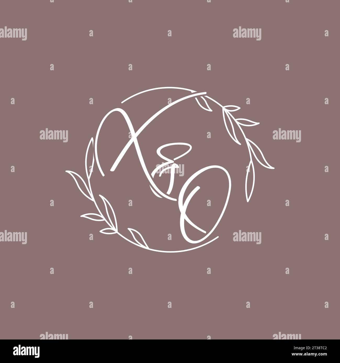 XO wedding initials monogram logo ideas vector graphic Stock Vector